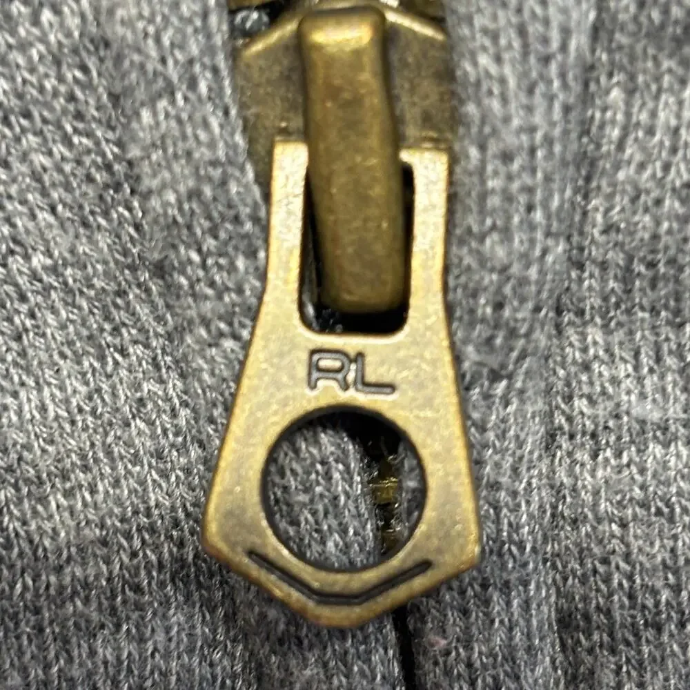 Ralph Lauren Hoodie 2/2T Toddler Gray Sweatshirt Full Zip League Champs Fleece
